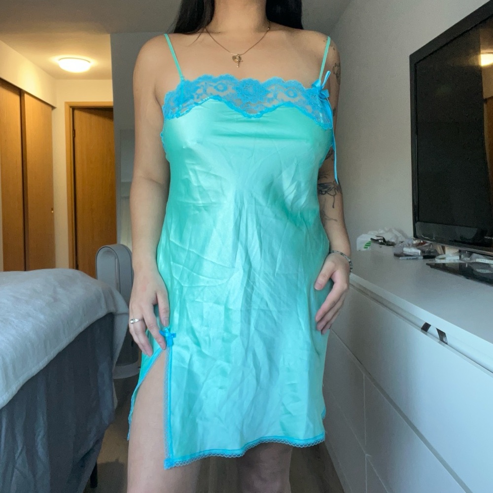 Aqua Blue Victoria's Secret Slip Dress Size Small